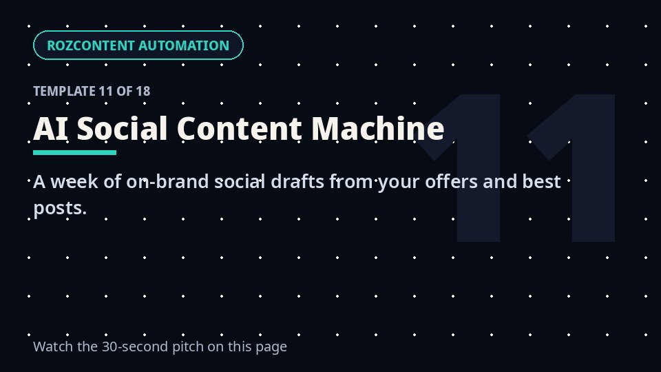 AI Social Content Machine — ready-made automation